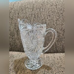 Anna Hutte Bleikristall Imperlux Footed Crystal Pitcher West Germany 80's